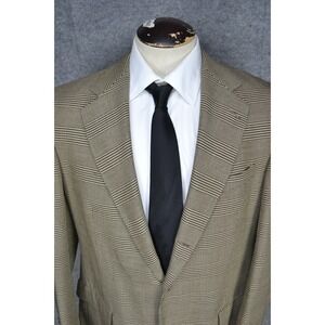 VTG Polo Ralph Lauren Blazer Men 42 Brown Plaid Check Houndstooth Sport Coat USA
